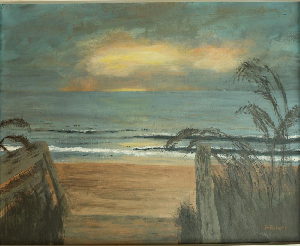 Sea Oats at Dawn by Bob Gilmer | Acrylic on Canvas | Art Box Gallery | St. Augustine, FL