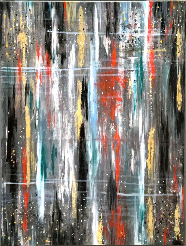 Etched Away by Danielle Torry | Acrylic and gold leaf on Canvas | Art Box Gallery | St. Augustine, FL