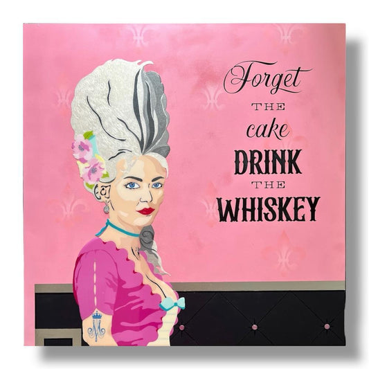Let Them Drink Whiskey by Stephanie Hansen | Spray paint, airbrush, enamel, Austrian crystal and resin on Cradled hardboard | Art Box Gallery | St. Augustine, FL