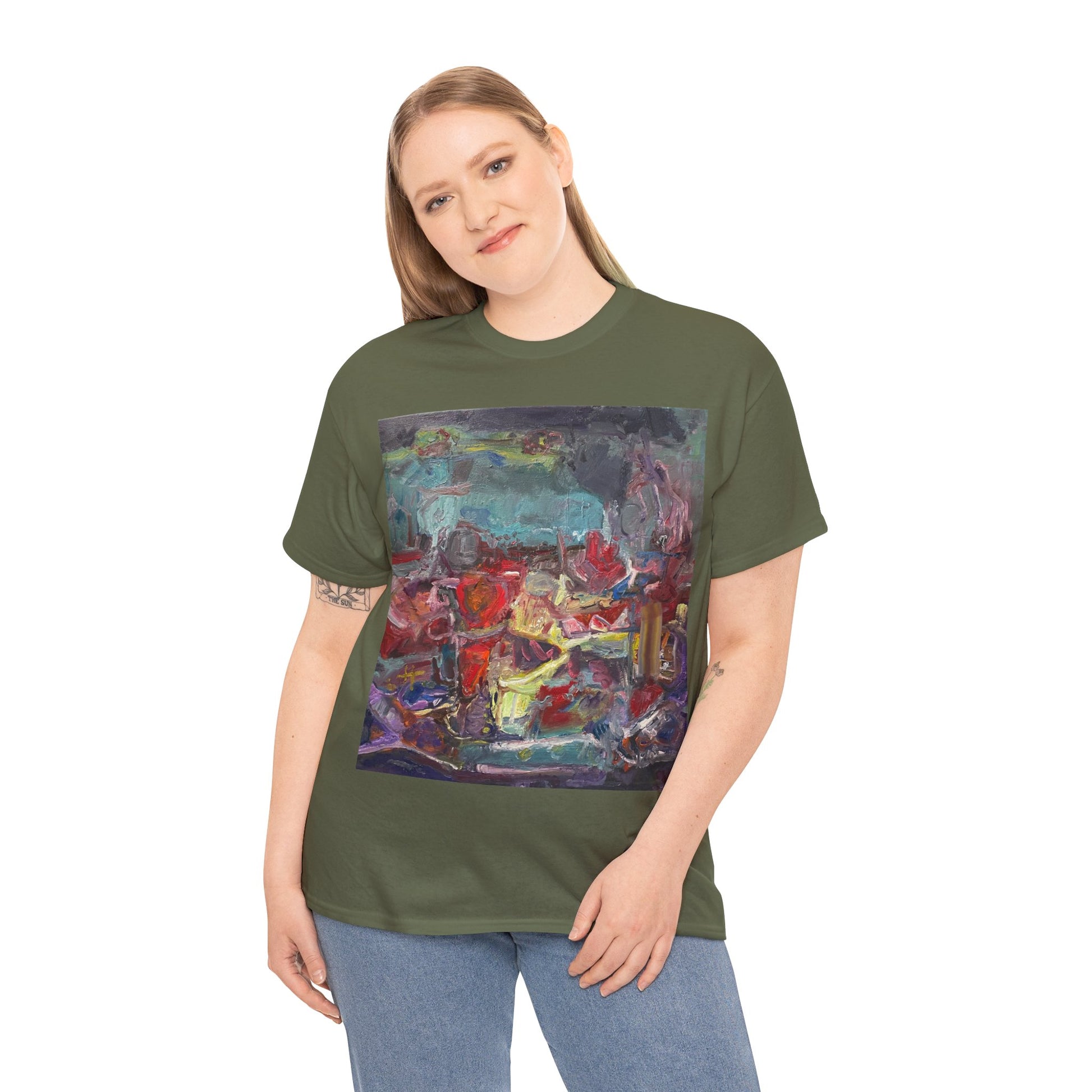 Art Box Gallery "All Alanis Wants" Artistry in Threads Series T-Shirt | April 2024 Collection Printify Artistry in Threads Larry Spear Men's Clothing T-shirts Unisex Women's Clothing