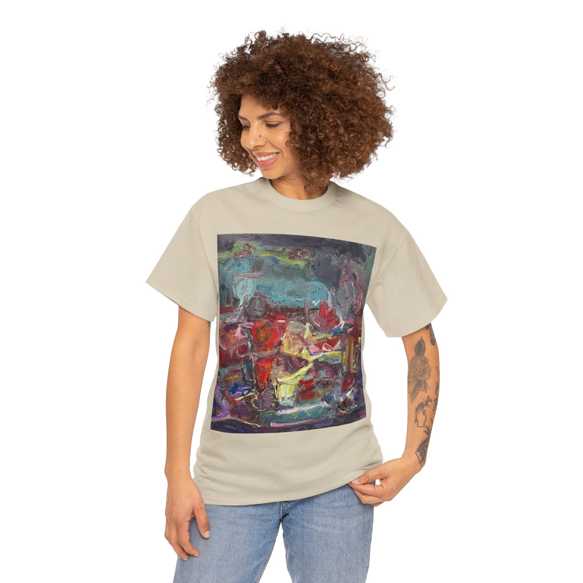 Art Box Gallery "All Alanis Wants" Artistry in Threads Series T-Shirt | April 2024 Collection Printify Artistry in Threads Larry Spear Men's Clothing T-shirts Unisex Women's Clothing