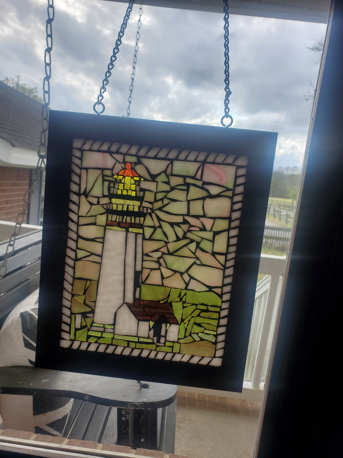 Art Box Gallery Lighthouse Window Hanging Susan Pilgrim Glass Mosaic St. Augustine Susan Pilgrim