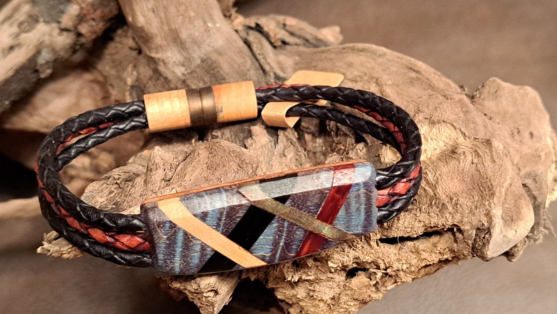 Wood, Resin Leather Bracelets – Art Box Gallery Studios