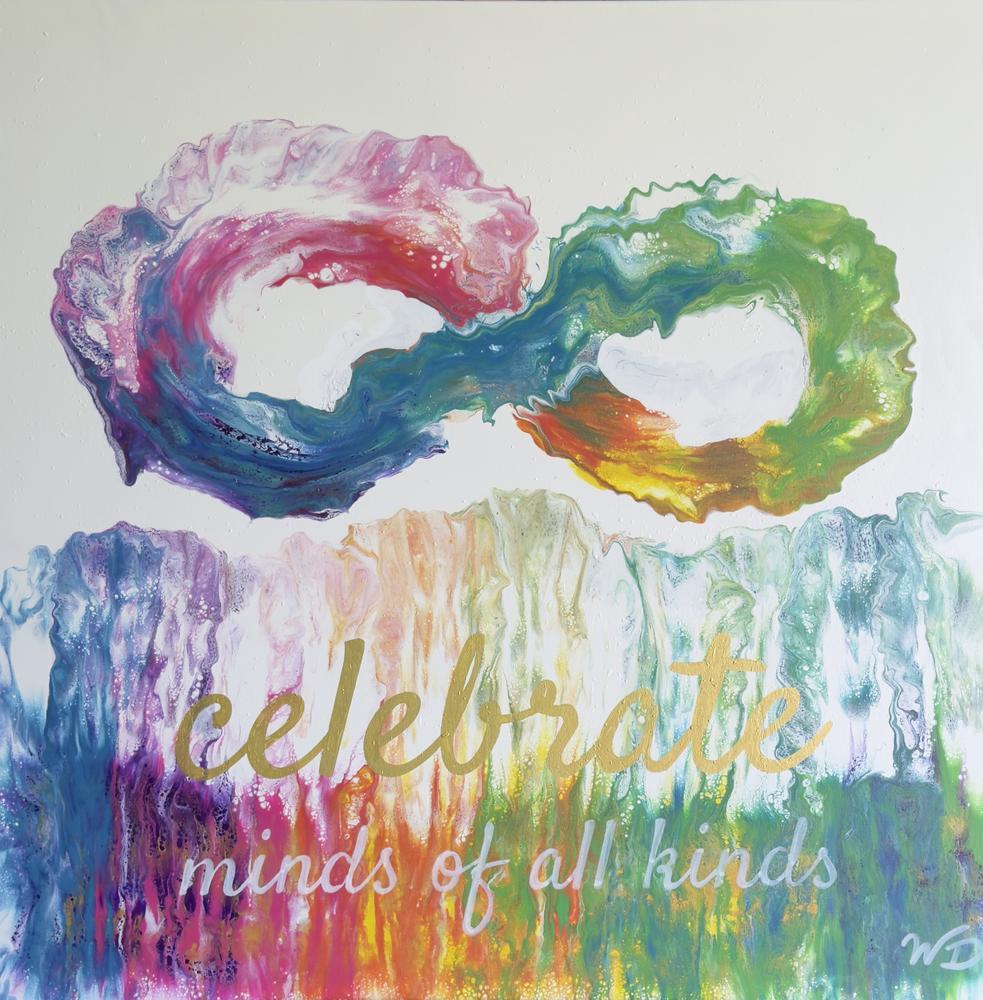 Celebrate Minds of All Kinds by Wendy Delfosse | Fluid Acrylic on Canvas | Art Box Gallery | St. Augustine, FL