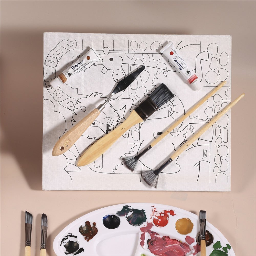 24 - Piece Premium Wooden Paint Brush Set - Art Box Gallery - Art Box Gallery