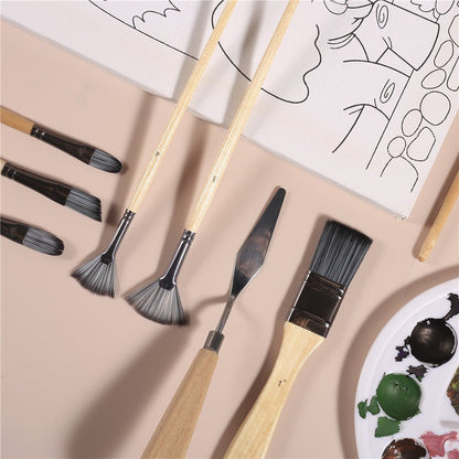 24 - Piece Premium Wooden Paint Brush Set - Art Box Gallery - Art Box Gallery