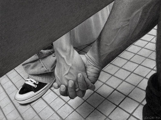 Outreach by Luke Cote | Charcoal on 100% Recycled Acid-Free Heavyweight Toned Paper | Art Box Gallery | St. Augustine, FL