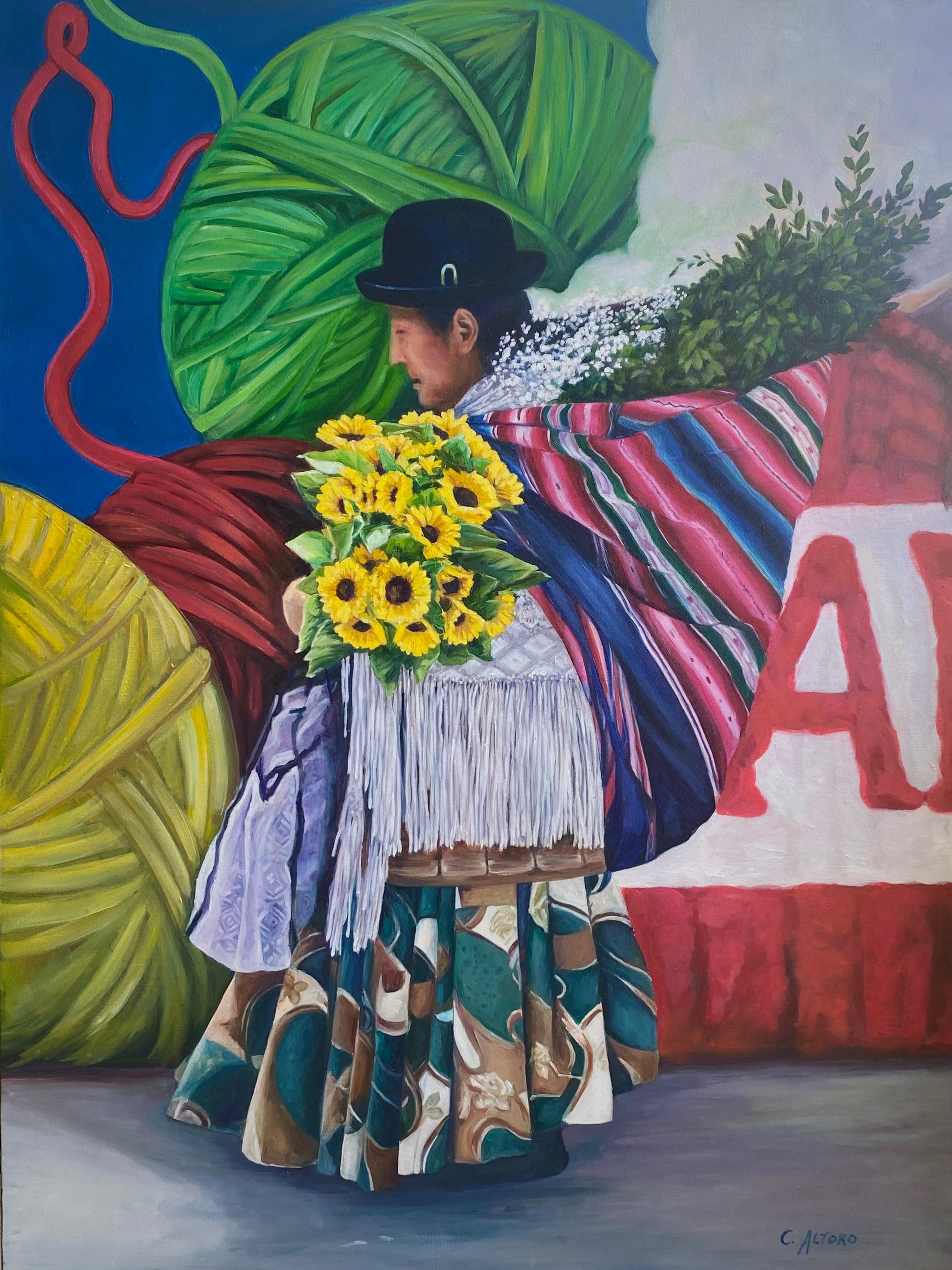 Doña Girasol by Cindy Altoro | Oil on Canvas | Art Box Gallery | St. Augustine, FL