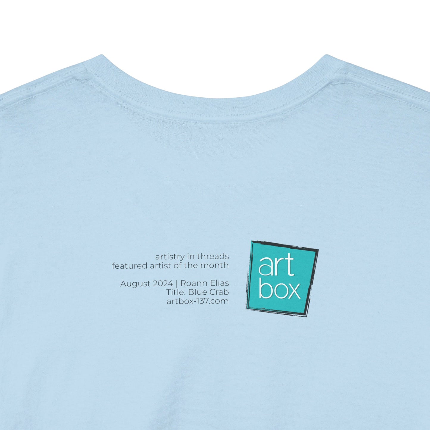 "Blue Crab" Artistry in Threads Series T-Shirt | August 2024 Collection - Printify - Art Box Gallery