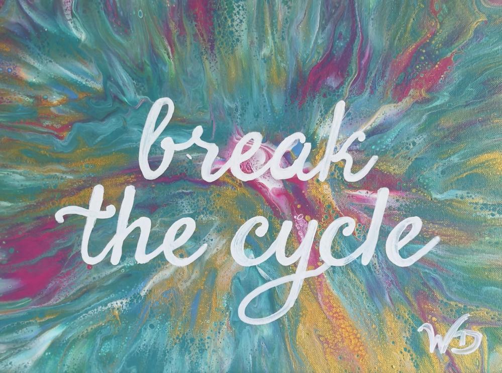 Break The Cycle (Teal) by Wendy Delfosse | Fluid Acrylic on Canvas | Art Box Gallery | St. Augustine, FL