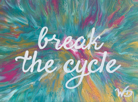 Break The Cycle (Teal) by Wendy Delfosse | Fluid Acrylic on Canvas | Art Box Gallery | St. Augustine, FL