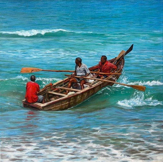 Luchando con el Mar by Cindy Altoro | Oil on Canvas | Art Box Gallery | St. Augustine, FL