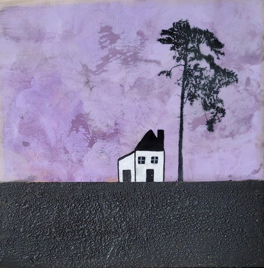 Art Box Gallery A Sanctuary Beneath the Tree Michéle Renaud Encaustic Michéle Renaud Wood