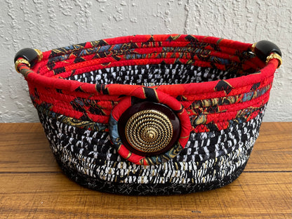 Black & Red Oval Basket - Other - Janice Rossignol - Art Box Gallery