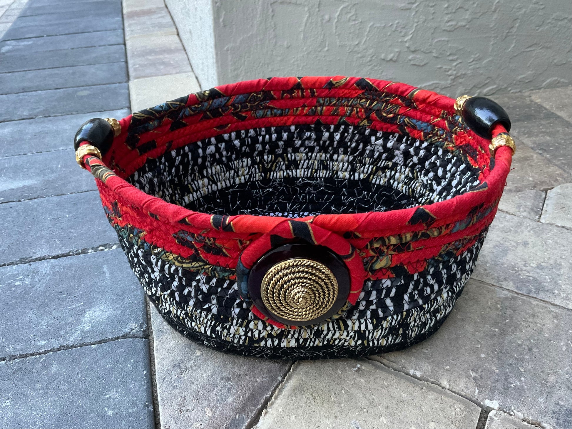 Black & Red Oval Basket - Other - Janice Rossignol - Art Box Gallery