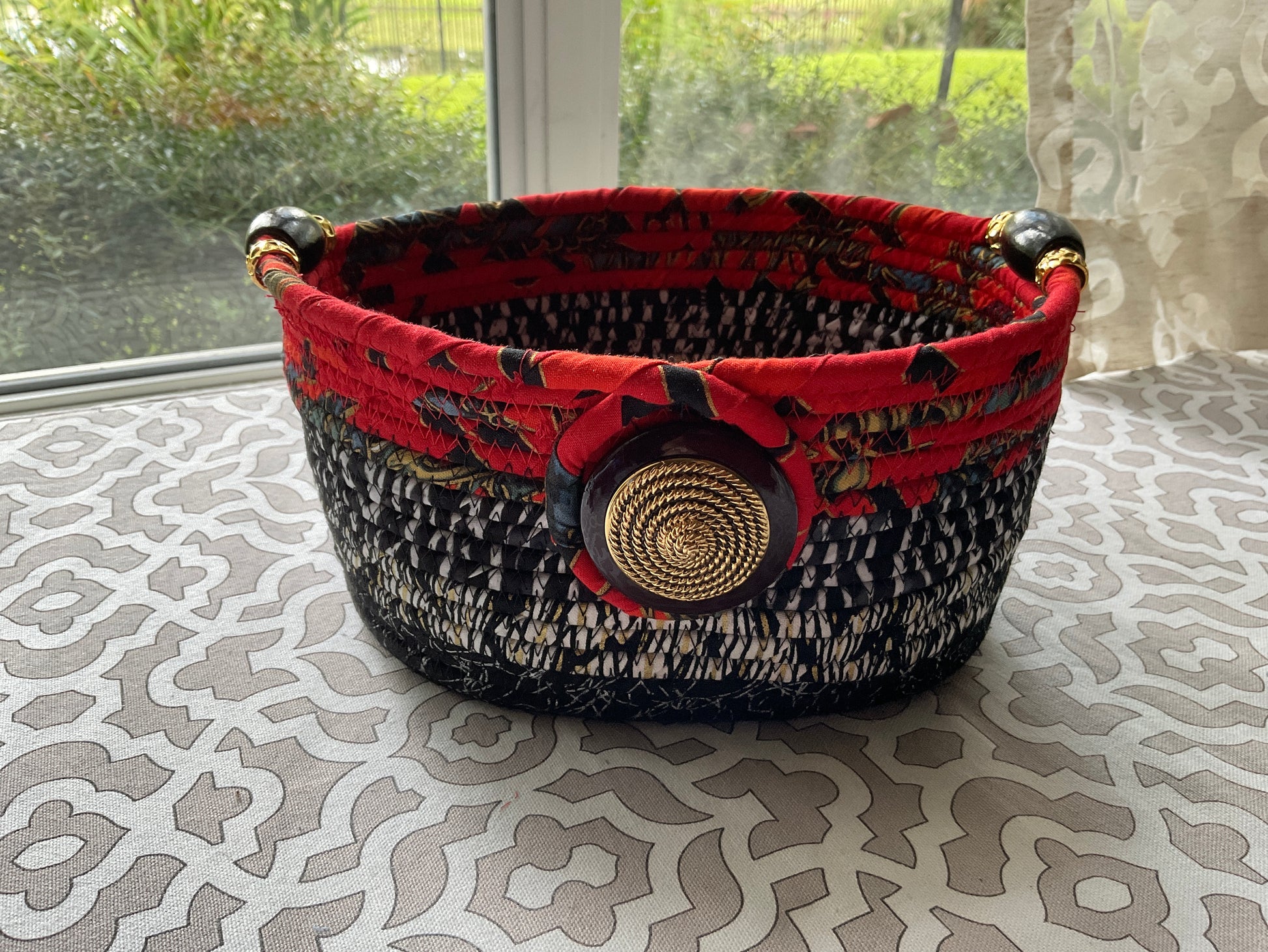 Black & Red Oval Basket - Other - Janice Rossignol - Art Box Gallery