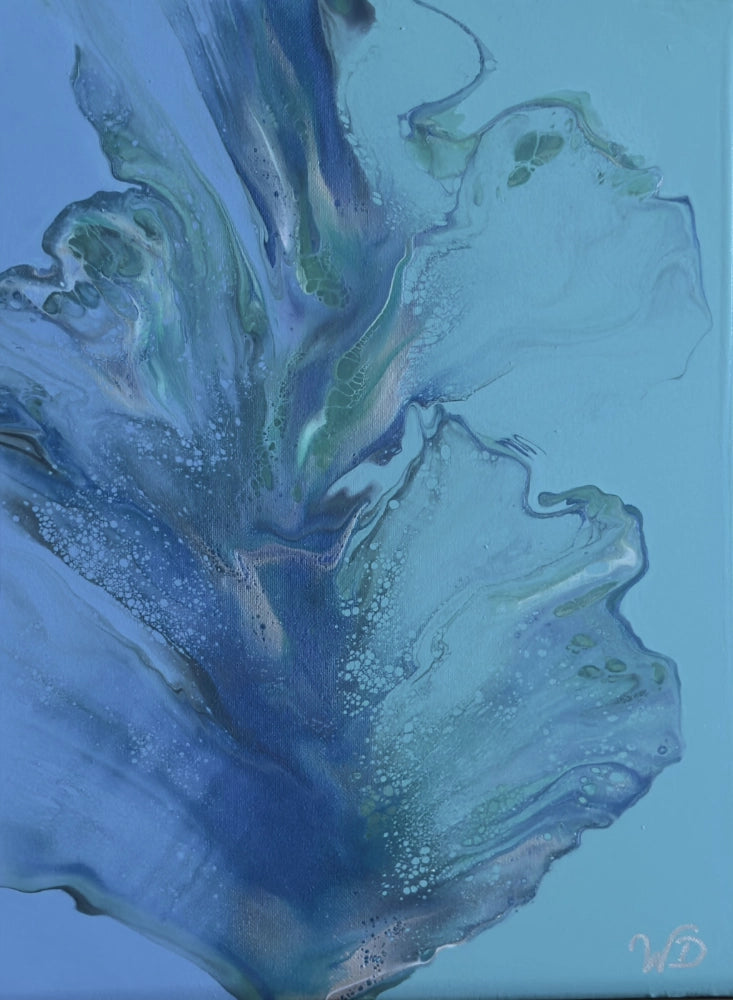 Blue Aqua Fleur by Wendy Delfosse