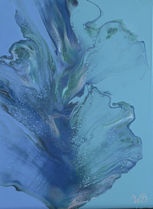 Blue Aqua Fleur by Wendy Delfosse