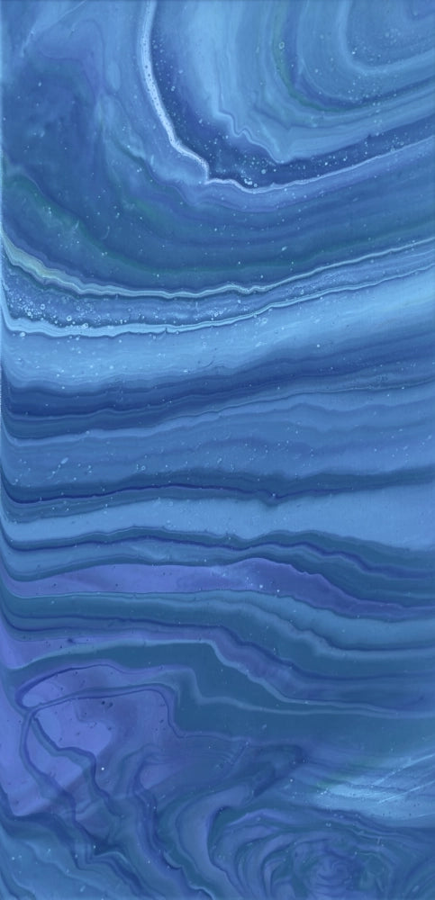 Blue agate stone with layered patterns