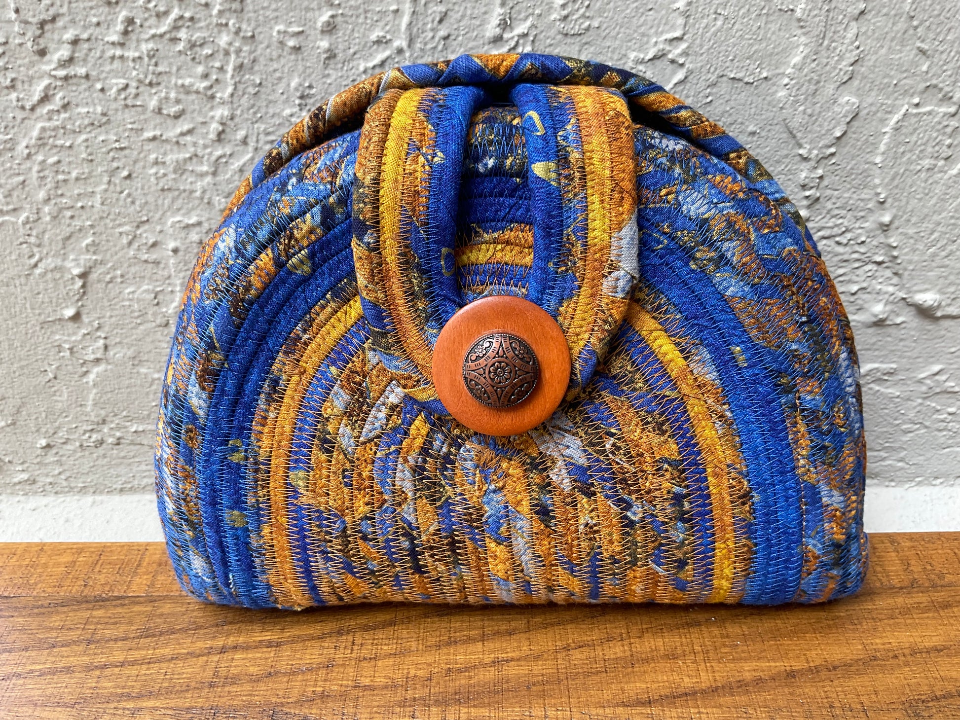 Blue, Rust Box Clutch Crossbody Bag - Other - Janice Rossignol - Art Box Gallery