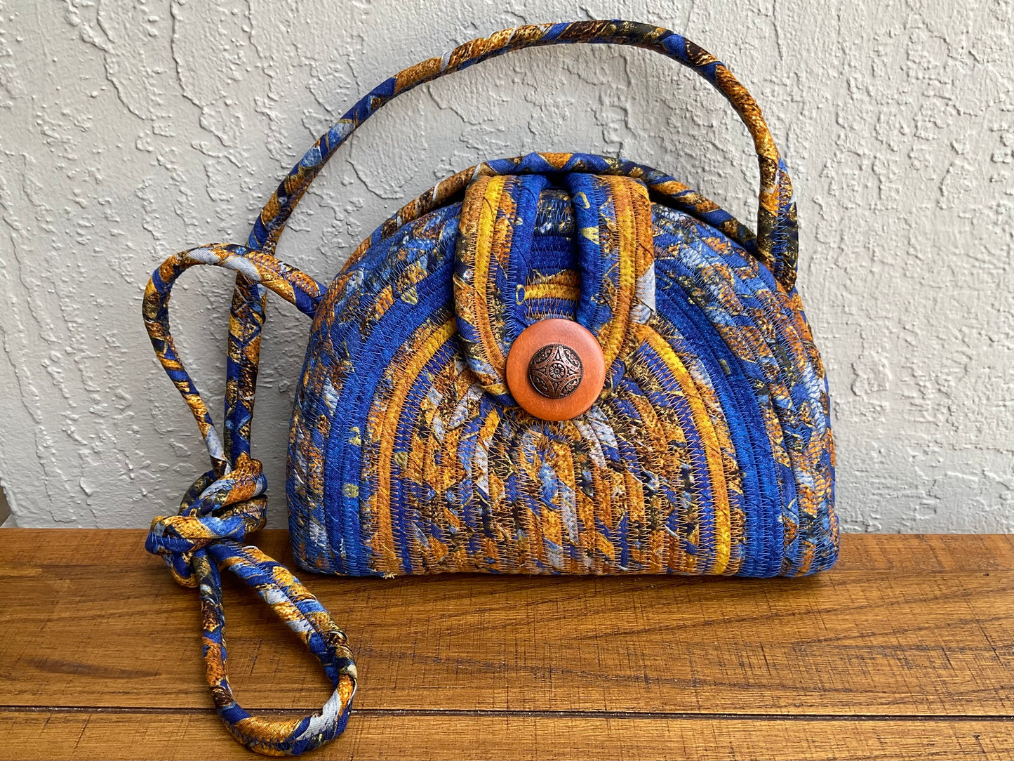 Blue, Rust Box Clutch Crossbody Bag - Other - Janice Rossignol - Art Box Gallery