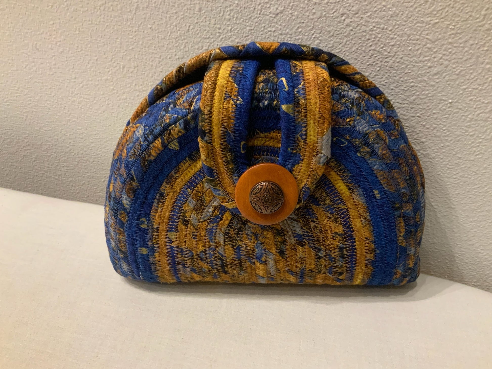 Blue, Rust Box Clutch Crossbody Bag - Other - Janice Rossignol - Art Box Gallery