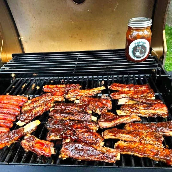 Salsa de barbacoa con pintura de caramelo