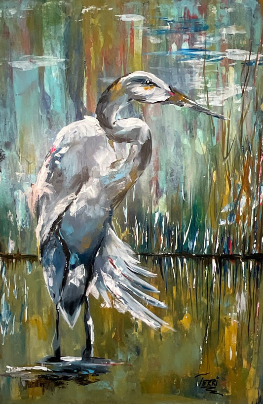 Heron in the Marsh by Terri Rampone