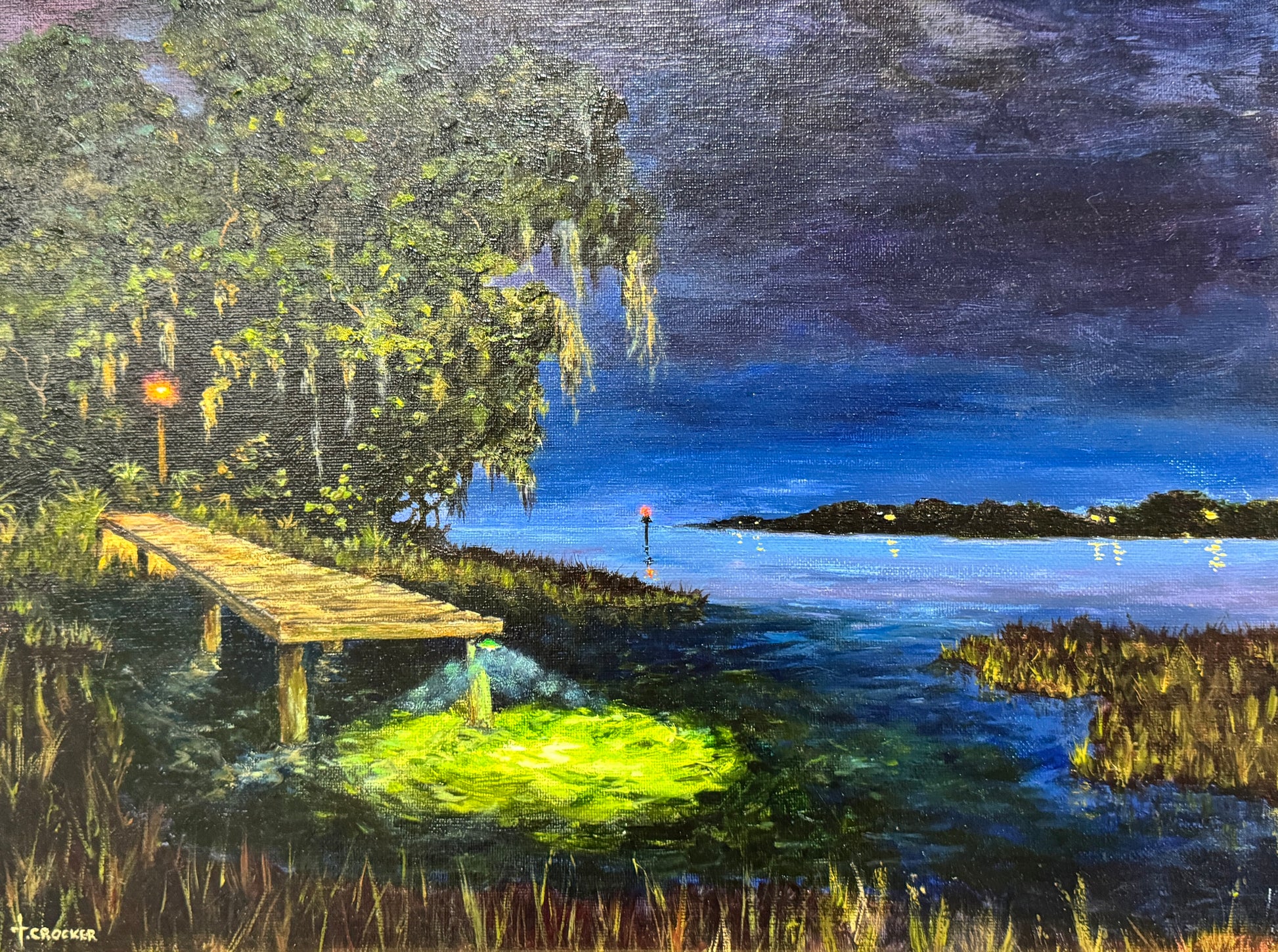 Art Box Gallery Intracoastal Midnight Tom Crocker Oil Tom Crocker