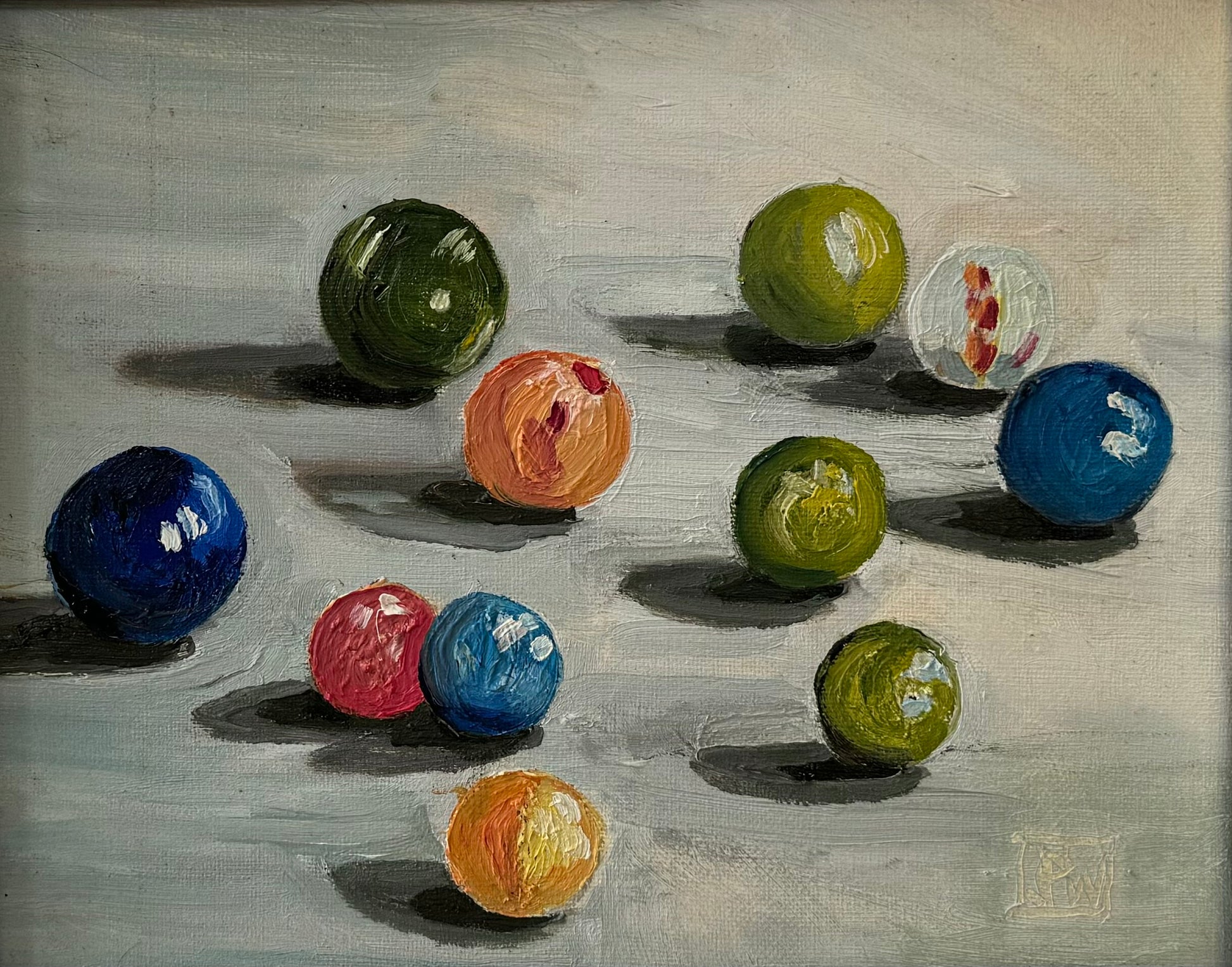 Art Box Gallery Game of Marbles Anyone? Jacquelyn Pfaff-Pratt Canvas Jacquelyn Pfaff-Pratt Oil