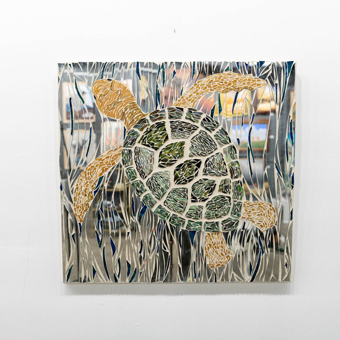 Art Box Gallery Sea Turtle Jen Lauzon Jen Lauzon Mixed Media