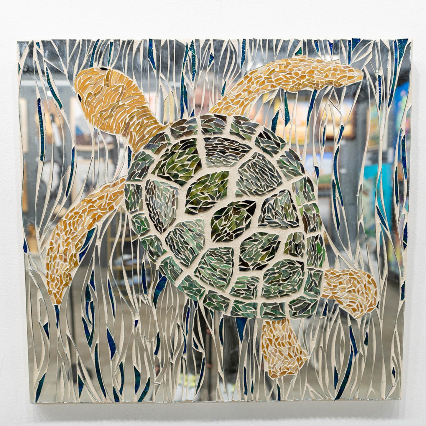 Art Box Gallery Sea Turtle Jen Lauzon Jen Lauzon Mixed Media