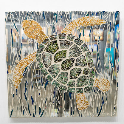 Art Box Gallery Sea Turtle Jen Lauzon Jen Lauzon Mixed Media