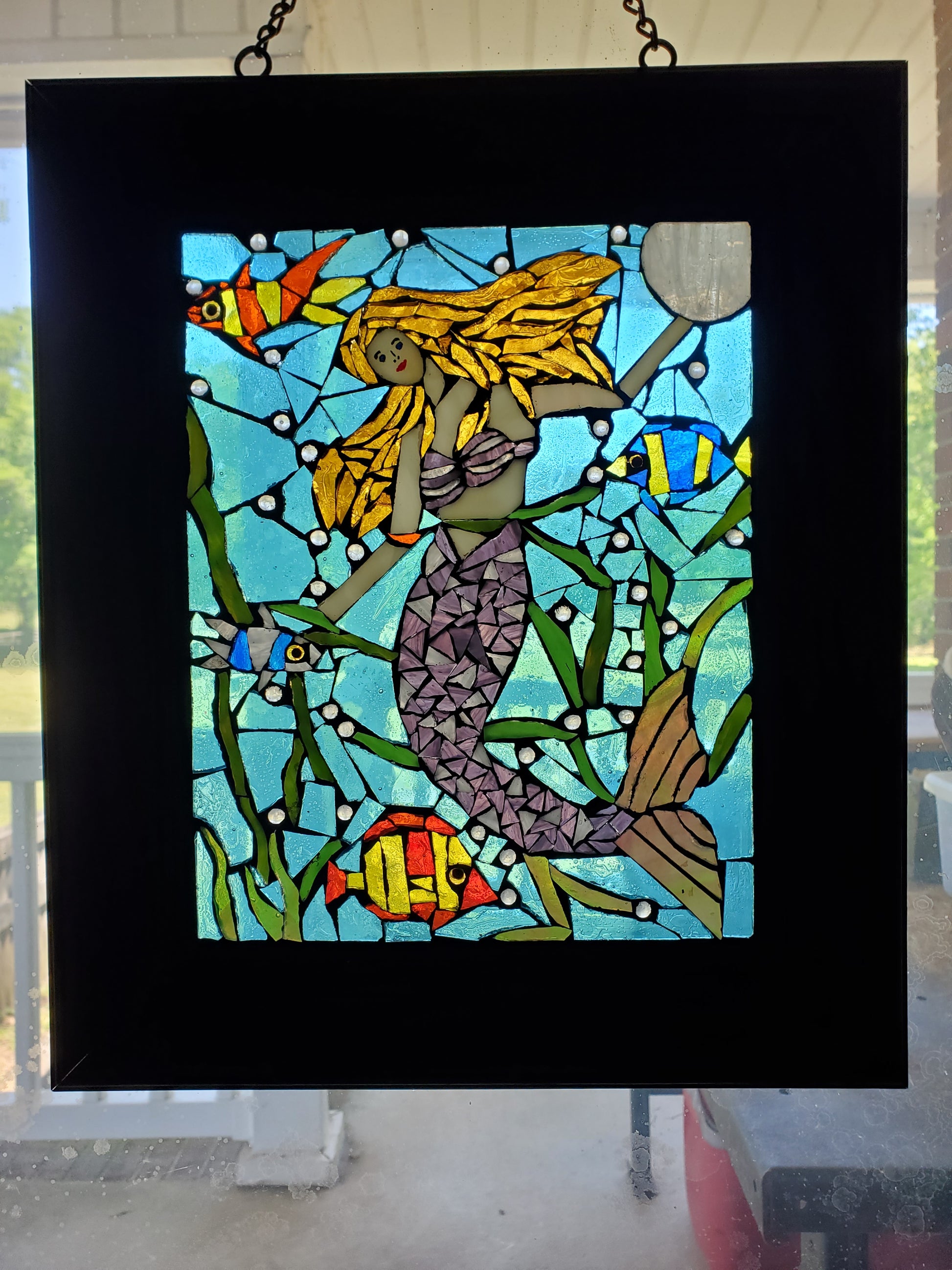 Art Box Gallery Mermaid Window Hanging Susan Pilgrim Glass Mosaic Susan Pilgrim