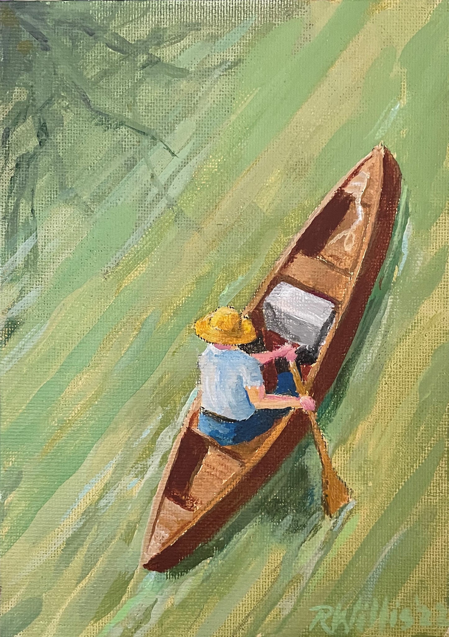 Art Box Gallery Pirogue Roy Willis Acrylic Roy Willis