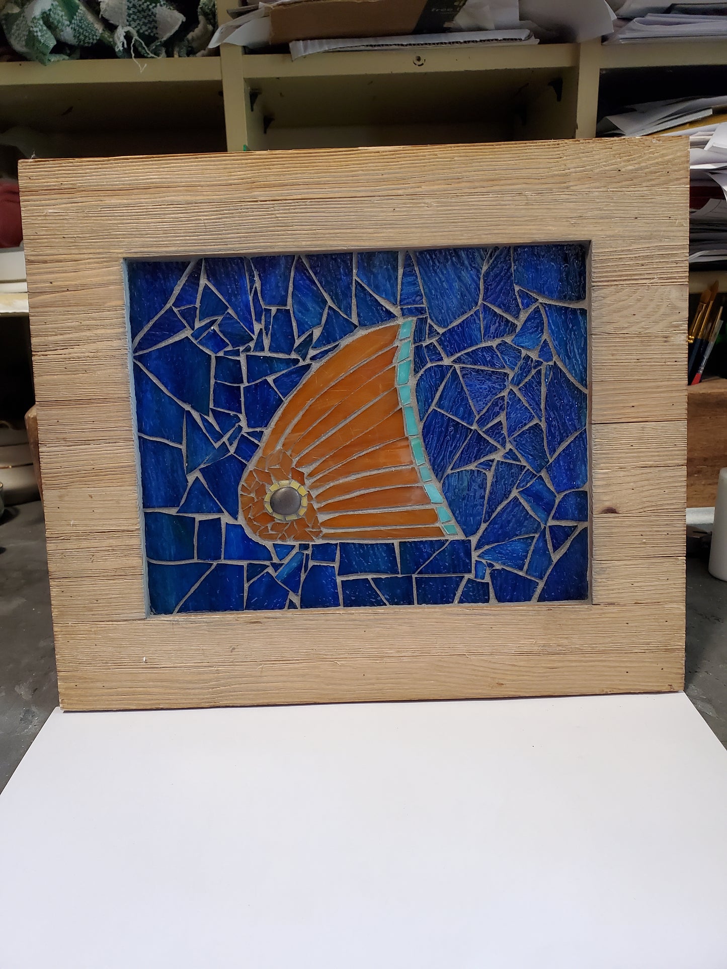 Art Box Gallery Redfish Tail Susan Pilgrim Glass Mosaic Susan Pilgrim