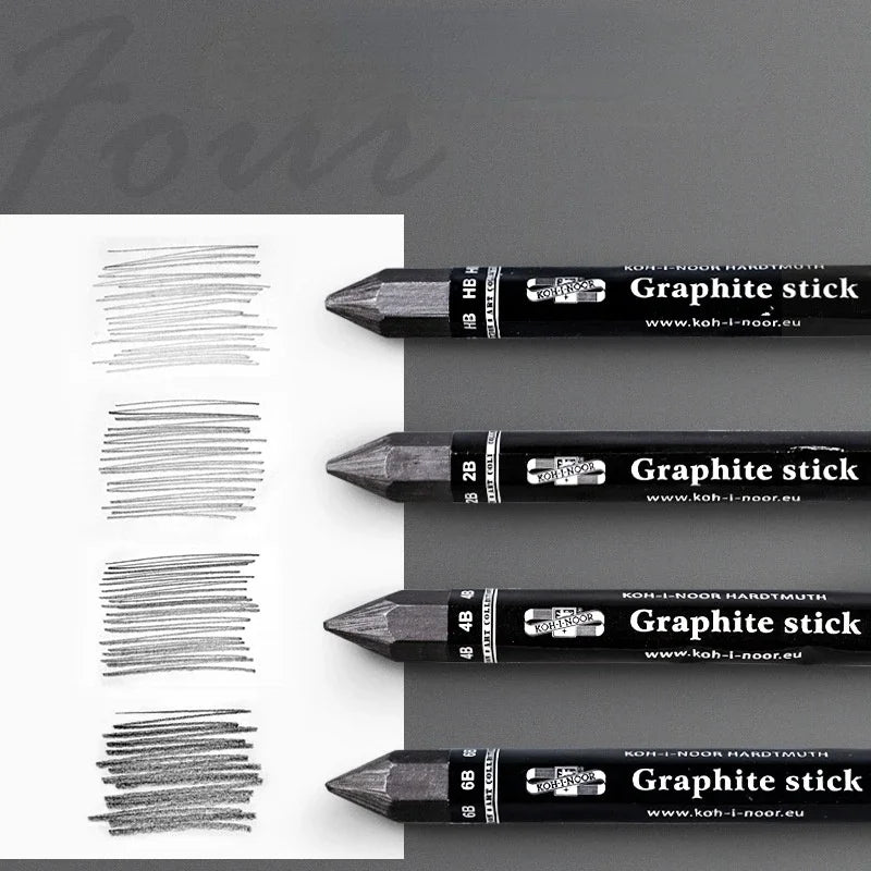 HB/2B/4B/6B Black Charcoal Sketching Graphite Pencil Woodless Hexagona ...