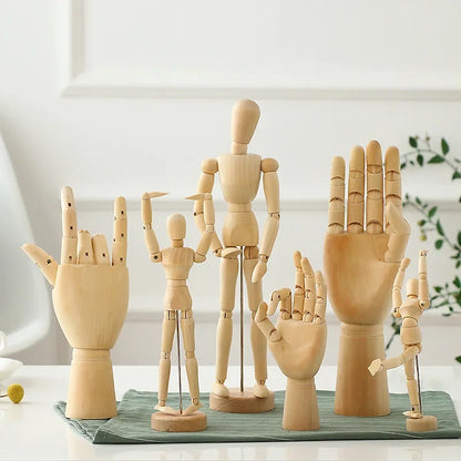 Wooden Hand & Body Figurines – Rotatable Joint Models for Drawing & Decoration - Art Supplies - Art Box Gallery - Art Box Gallery