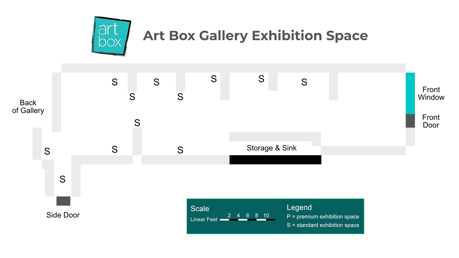 Standard Exhibition Space Diagram at Art Box Gallery