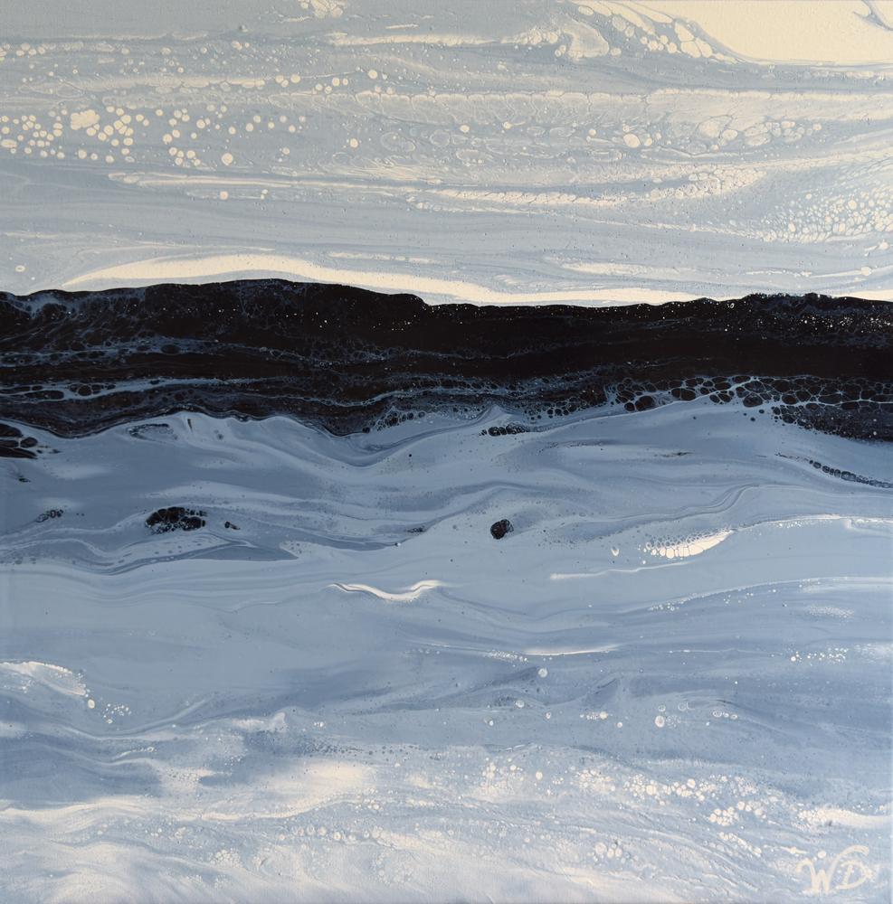 A Paynes Gray Day at the Beach - 3 by Wendy Delfosse | Acrylic on Canvas | Art Box Gallery | St. Augustine, FL