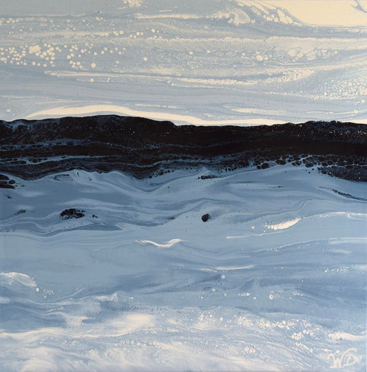 A Paynes Gray Day at the Beach - 3 by Wendy Delfosse | Acrylic on Canvas | Art Box Gallery | St. Augustine, FL