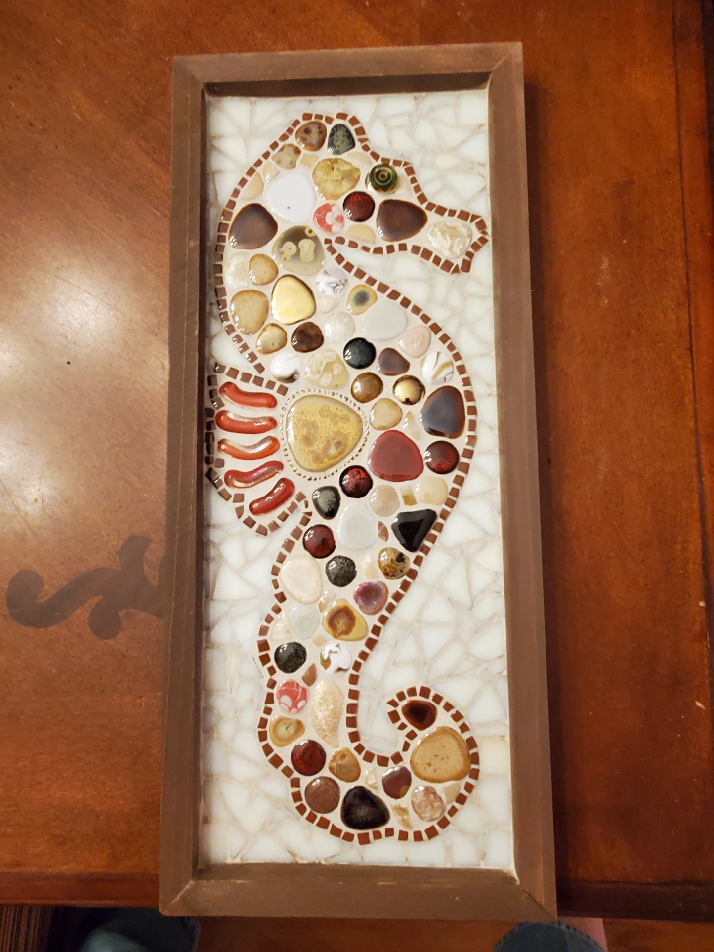 Art Box Gallery Seahorse with Ceramic Medallions Susan Pilgrim Glass Mosaic Susan Pilgrim