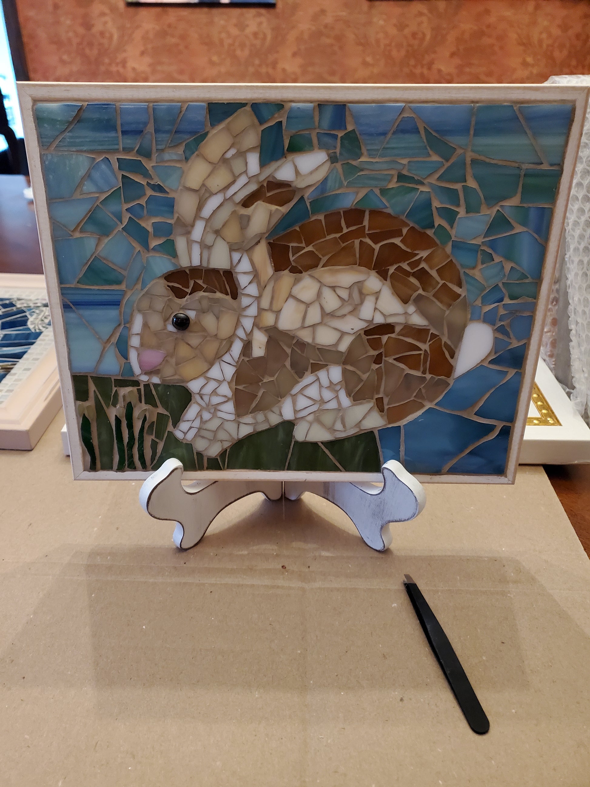 Art Box Gallery Bunny Rabbit Susan Pilgrim Glass Mosaic Susan Pilgrim