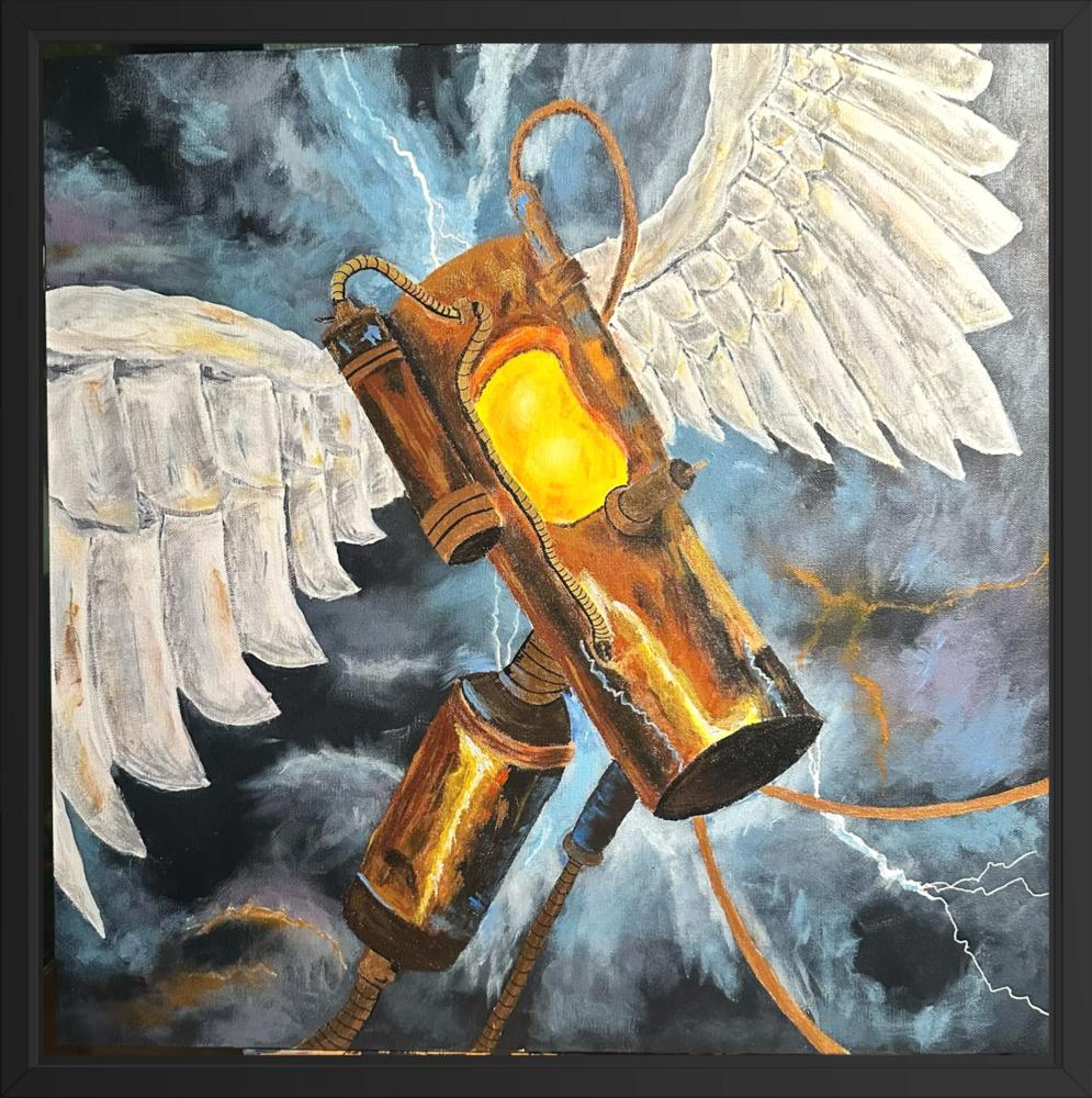 Steam Angel of Light by Robert Holmes | Acrylic on Canvas | Art Box Gallery | St. Augustine, FL