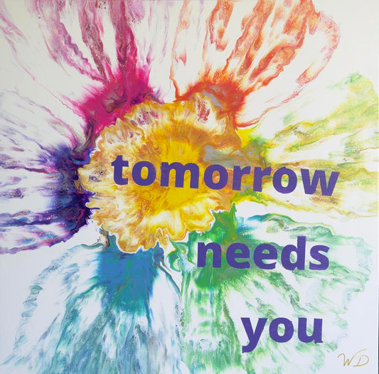 Tomorrow Needs You by Wendy Delfosse | Fluid Acrylic on Canvas | Art Box Gallery | St. Augustine, FL