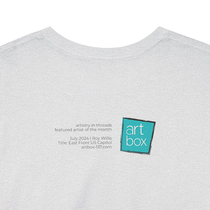 "East Front US Capitol" Artistry in Threads Series T-Shirt | July 2024 Collection - Printify - Art Box Gallery