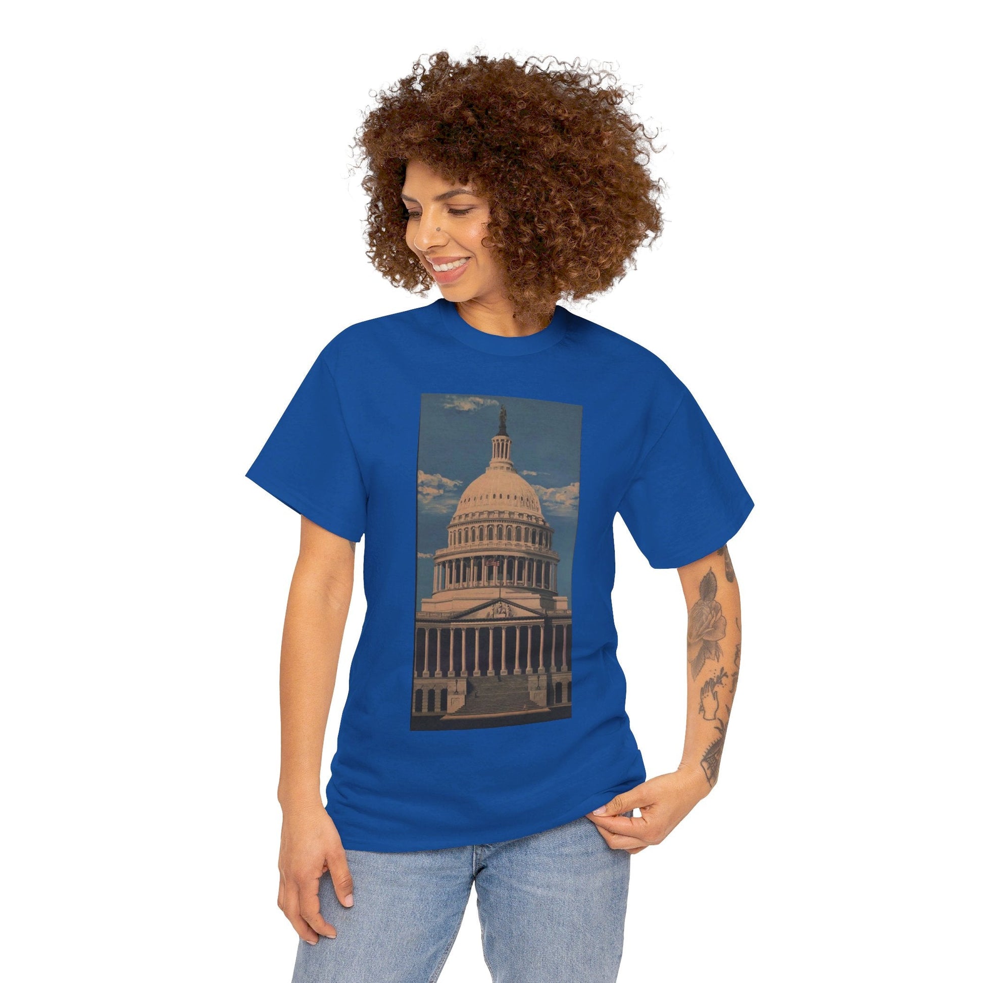 "East Front US Capitol" Artistry in Threads Series T-Shirt | July 2024 Collection - Printify - Art Box Gallery