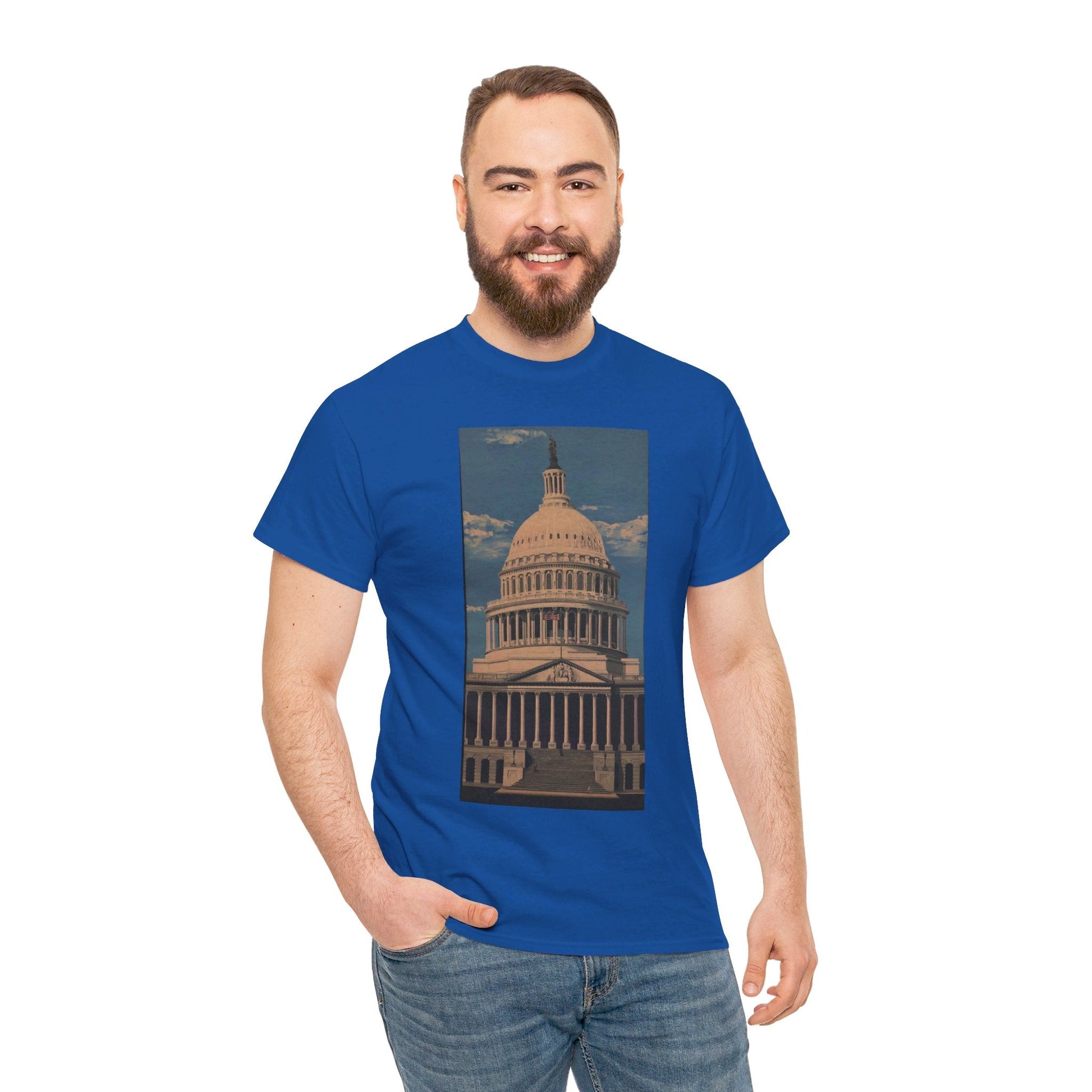 "East Front US Capitol" Artistry in Threads Series T-Shirt | July 2024 Collection - Printify - Art Box Gallery