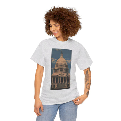 "East Front US Capitol" Artistry in Threads Series T-Shirt | July 2024 Collection - Printify - Art Box Gallery