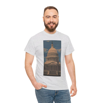 "East Front US Capitol" Artistry in Threads Series T-Shirt | July 2024 Collection - Printify - Art Box Gallery